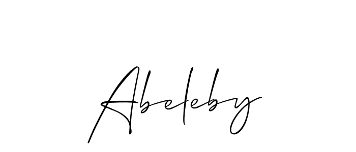 Design your own signature with our free online signature maker. With this signature software, you can create a handwritten (Allison_Script) signature for name Abeleby. Abeleby signature style 2 images and pictures png