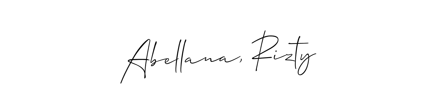 How to make Abellana, Rizty signature? Allison_Script is a professional autograph style. Create handwritten signature for Abellana, Rizty name. Abellana, Rizty signature style 2 images and pictures png