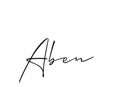 Use a signature maker to create a handwritten signature online. With this signature software, you can design (Allison_Script) your own signature for name Aben. Aben signature style 2 images and pictures png