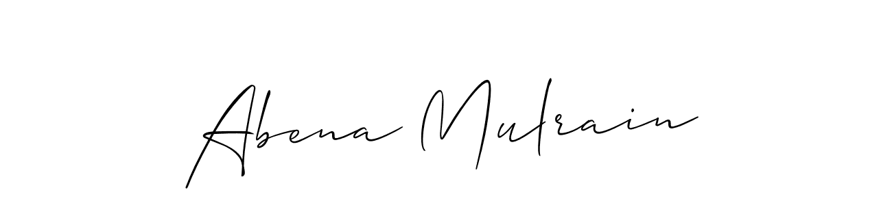How to make Abena Mulrain name signature. Use Allison_Script style for creating short signs online. This is the latest handwritten sign. Abena Mulrain signature style 2 images and pictures png