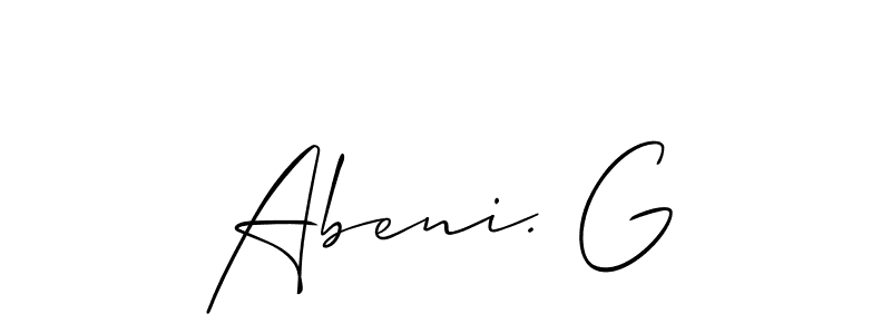 Make a short Abeni. G signature style. Manage your documents anywhere anytime using Allison_Script. Create and add eSignatures, submit forms, share and send files easily. Abeni. G signature style 2 images and pictures png