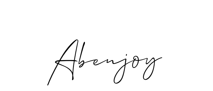 You should practise on your own different ways (Allison_Script) to write your name (Abenjoy) in signature. don't let someone else do it for you. Abenjoy signature style 2 images and pictures png