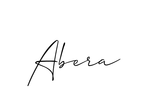 The best way (Allison_Script) to make a short signature is to pick only two or three words in your name. The name Abera include a total of six letters. For converting this name. Abera signature style 2 images and pictures png