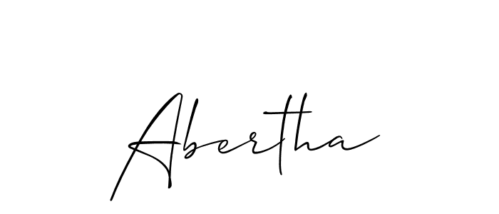 Use a signature maker to create a handwritten signature online. With this signature software, you can design (Allison_Script) your own signature for name Abertha. Abertha signature style 2 images and pictures png