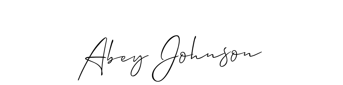 Create a beautiful signature design for name Abey Johnson. With this signature (Allison_Script) fonts, you can make a handwritten signature for free. Abey Johnson signature style 2 images and pictures png