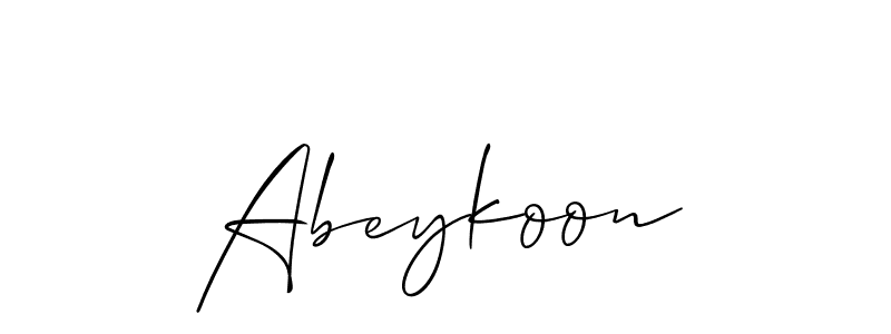 How to Draw Abeykoon signature style? Allison_Script is a latest design signature styles for name Abeykoon. Abeykoon signature style 2 images and pictures png