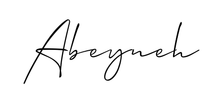 Use a signature maker to create a handwritten signature online. With this signature software, you can design (Allison_Script) your own signature for name Abeyneh. Abeyneh signature style 2 images and pictures png
