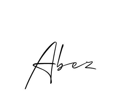 Use a signature maker to create a handwritten signature online. With this signature software, you can design (Allison_Script) your own signature for name Abez. Abez signature style 2 images and pictures png