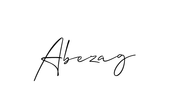 The best way (Allison_Script) to make a short signature is to pick only two or three words in your name. The name Abezag include a total of six letters. For converting this name. Abezag signature style 2 images and pictures png