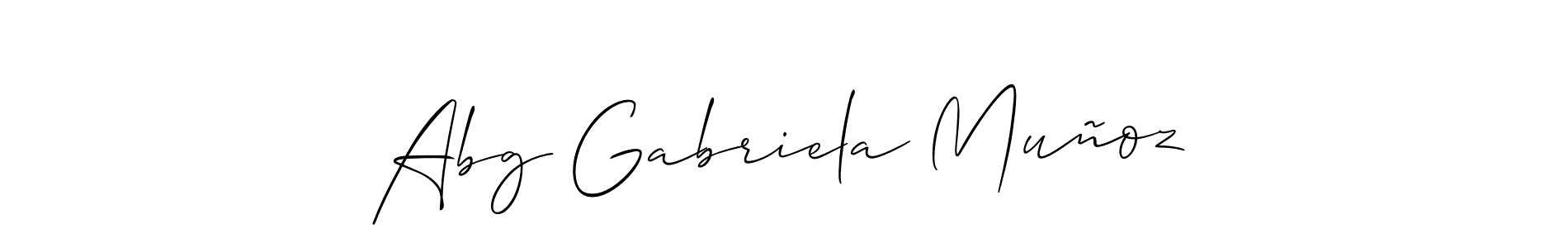 It looks lik you need a new signature style for name Abg Gabriela Muñoz. Design unique handwritten (Allison_Script) signature with our free signature maker in just a few clicks. Abg Gabriela Muñoz signature style 2 images and pictures png