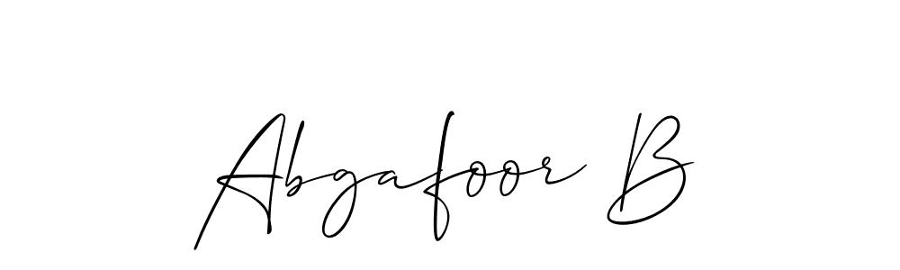 How to make Abgafoor B signature? Allison_Script is a professional autograph style. Create handwritten signature for Abgafoor B name. Abgafoor B signature style 2 images and pictures png