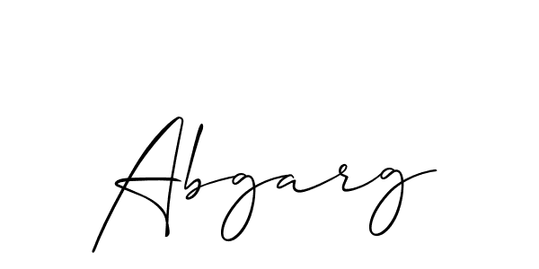 The best way (Allison_Script) to make a short signature is to pick only two or three words in your name. The name Abgarg include a total of six letters. For converting this name. Abgarg signature style 2 images and pictures png