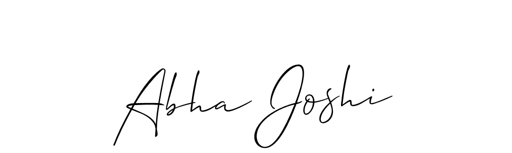 You should practise on your own different ways (Allison_Script) to write your name (Abha Joshi) in signature. don't let someone else do it for you. Abha Joshi signature style 2 images and pictures png