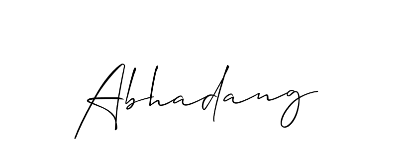 Create a beautiful signature design for name Abhadang. With this signature (Allison_Script) fonts, you can make a handwritten signature for free. Abhadang signature style 2 images and pictures png