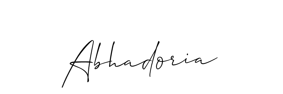 Design your own signature with our free online signature maker. With this signature software, you can create a handwritten (Allison_Script) signature for name Abhadoria. Abhadoria signature style 2 images and pictures png