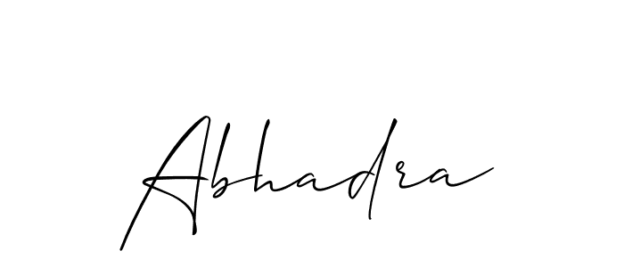 Allison_Script is a professional signature style that is perfect for those who want to add a touch of class to their signature. It is also a great choice for those who want to make their signature more unique. Get Abhadra name to fancy signature for free. Abhadra signature style 2 images and pictures png