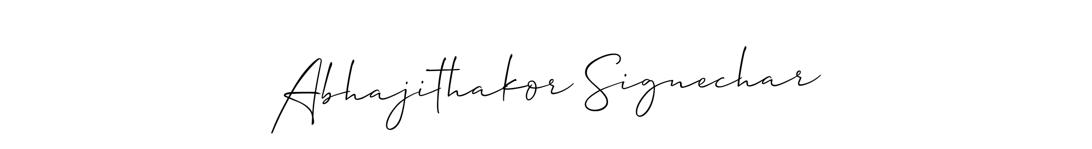 You should practise on your own different ways (Allison_Script) to write your name (Abhajithakor Signechar) in signature. don't let someone else do it for you. Abhajithakor Signechar signature style 2 images and pictures png