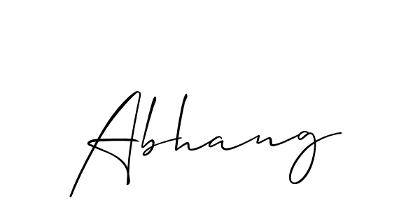 Design your own signature with our free online signature maker. With this signature software, you can create a handwritten (Allison_Script) signature for name Abhang. Abhang signature style 2 images and pictures png