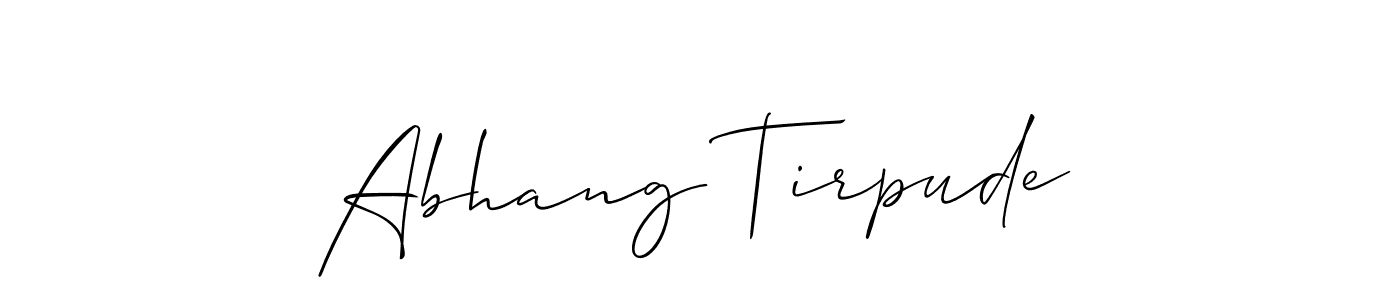 Use a signature maker to create a handwritten signature online. With this signature software, you can design (Allison_Script) your own signature for name Abhang Tirpude. Abhang Tirpude signature style 2 images and pictures png