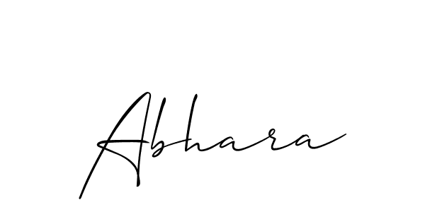 Use a signature maker to create a handwritten signature online. With this signature software, you can design (Allison_Script) your own signature for name Abhara. Abhara signature style 2 images and pictures png
