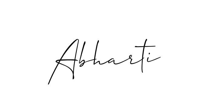 Use a signature maker to create a handwritten signature online. With this signature software, you can design (Allison_Script) your own signature for name Abharti. Abharti signature style 2 images and pictures png