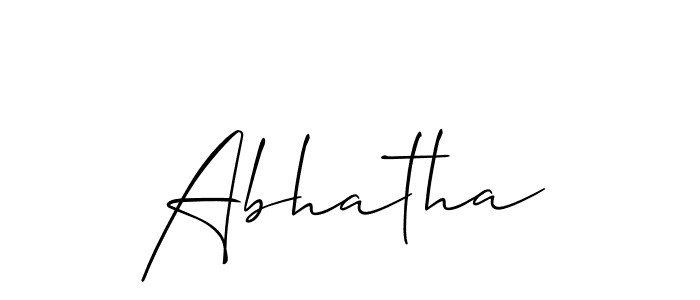 Design your own signature with our free online signature maker. With this signature software, you can create a handwritten (Allison_Script) signature for name Abhatha. Abhatha signature style 2 images and pictures png