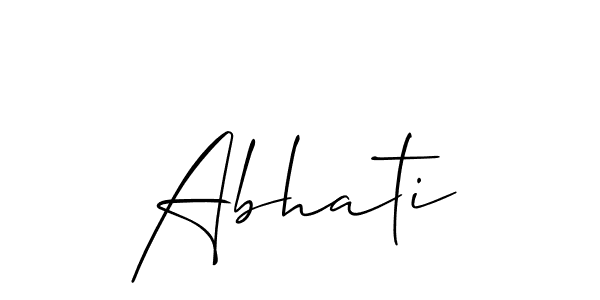 The best way (Allison_Script) to make a short signature is to pick only two or three words in your name. The name Abhati include a total of six letters. For converting this name. Abhati signature style 2 images and pictures png