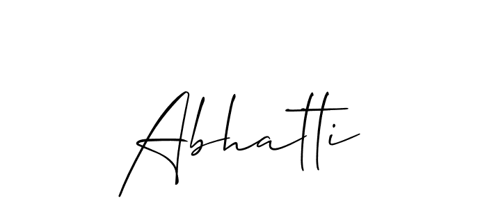 Use a signature maker to create a handwritten signature online. With this signature software, you can design (Allison_Script) your own signature for name Abhatti. Abhatti signature style 2 images and pictures png