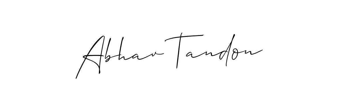Make a beautiful signature design for name Abhav Tandon. With this signature (Allison_Script) style, you can create a handwritten signature for free. Abhav Tandon signature style 2 images and pictures png