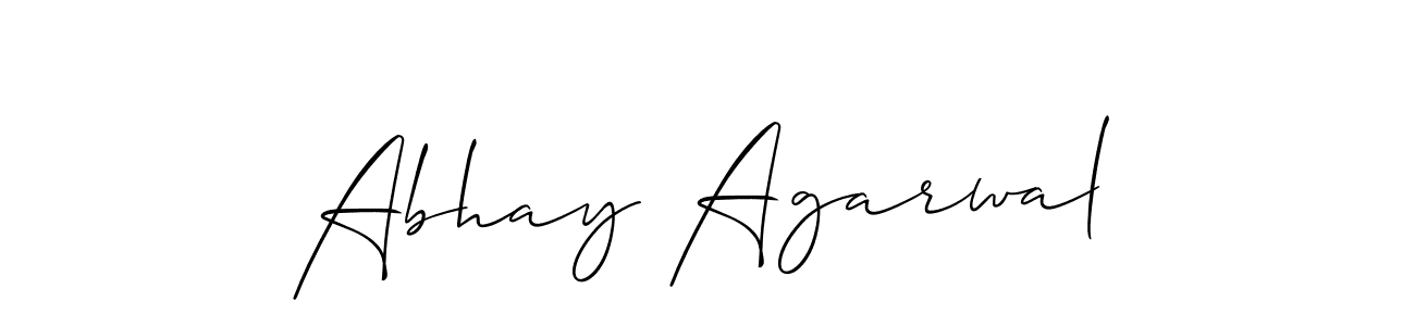 How to make Abhay Agarwal name signature. Use Allison_Script style for creating short signs online. This is the latest handwritten sign. Abhay Agarwal signature style 2 images and pictures png