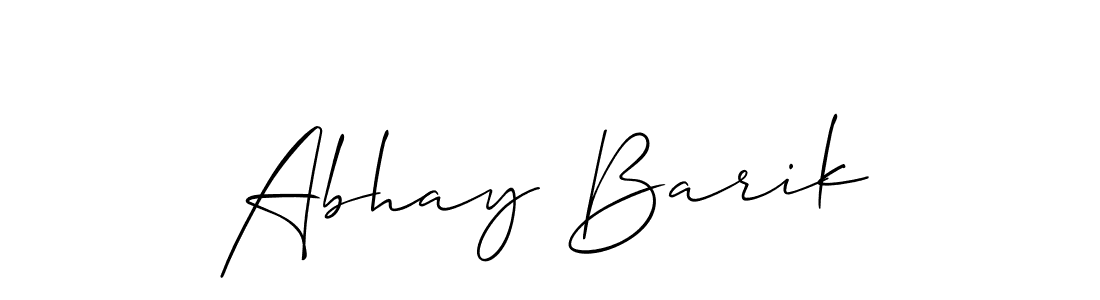 The best way (Allison_Script) to make a short signature is to pick only two or three words in your name. The name Abhay Barik include a total of six letters. For converting this name. Abhay Barik signature style 2 images and pictures png