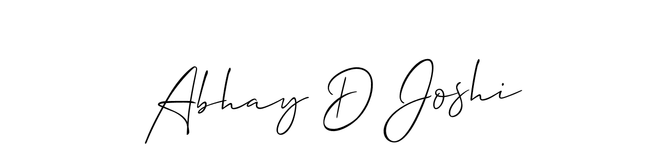 How to make Abhay D Joshi name signature. Use Allison_Script style for creating short signs online. This is the latest handwritten sign. Abhay D Joshi signature style 2 images and pictures png
