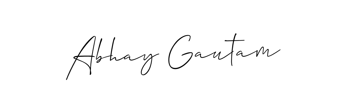 Use a signature maker to create a handwritten signature online. With this signature software, you can design (Allison_Script) your own signature for name Abhay Gautam. Abhay Gautam signature style 2 images and pictures png