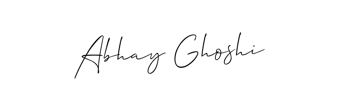 Create a beautiful signature design for name Abhay Ghoshi. With this signature (Allison_Script) fonts, you can make a handwritten signature for free. Abhay Ghoshi signature style 2 images and pictures png