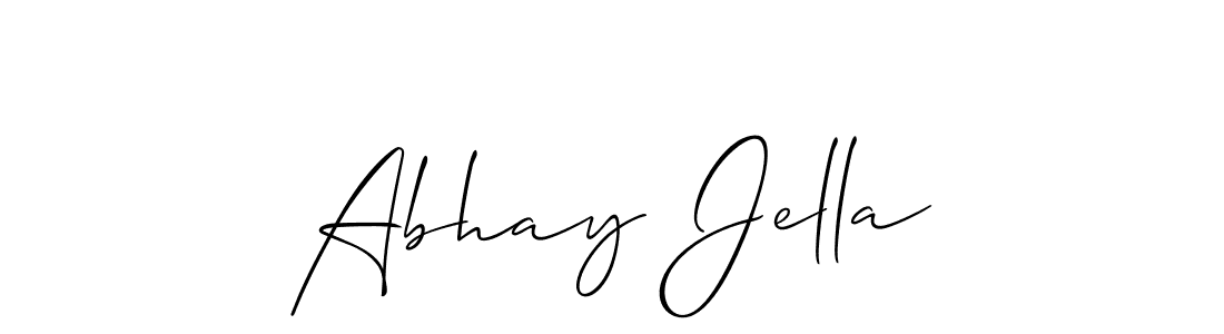 You should practise on your own different ways (Allison_Script) to write your name (Abhay Jella) in signature. don't let someone else do it for you. Abhay Jella signature style 2 images and pictures png
