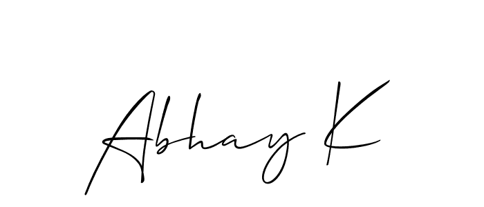 Also we have Abhay K name is the best signature style. Create professional handwritten signature collection using Allison_Script autograph style. Abhay K signature style 2 images and pictures png