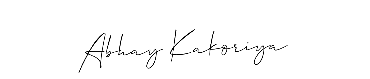 Also You can easily find your signature by using the search form. We will create Abhay Kakoriya name handwritten signature images for you free of cost using Allison_Script sign style. Abhay Kakoriya signature style 2 images and pictures png