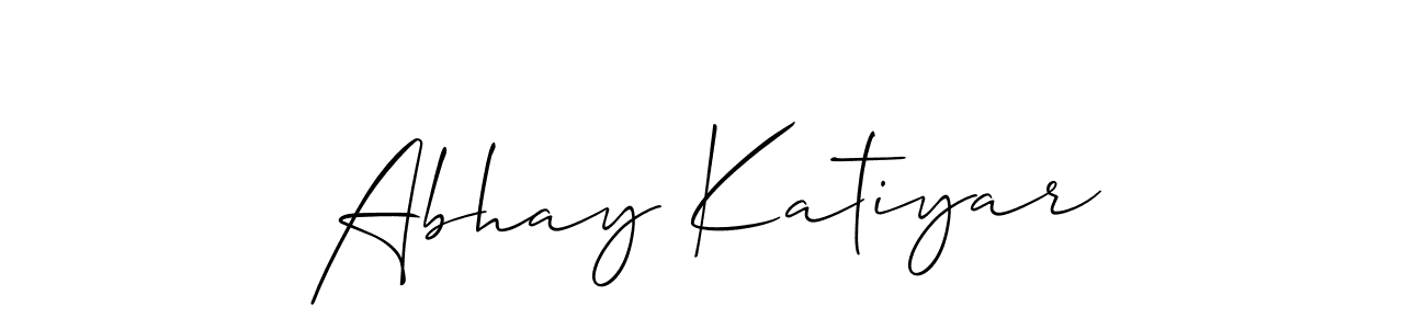 You should practise on your own different ways (Allison_Script) to write your name (Abhay Katiyar) in signature. don't let someone else do it for you. Abhay Katiyar signature style 2 images and pictures png
