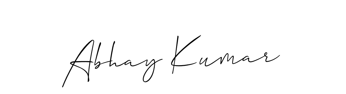 Allison_Script is a professional signature style that is perfect for those who want to add a touch of class to their signature. It is also a great choice for those who want to make their signature more unique. Get Abhay Kumar name to fancy signature for free. Abhay Kumar signature style 2 images and pictures png