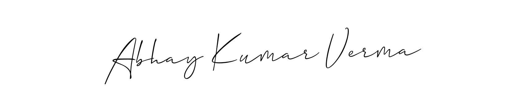 You should practise on your own different ways (Allison_Script) to write your name (Abhay Kumar Verma) in signature. don't let someone else do it for you. Abhay Kumar Verma signature style 2 images and pictures png