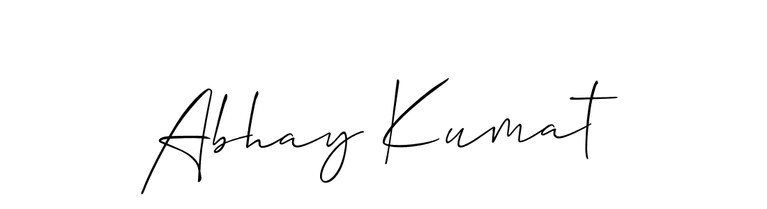 Create a beautiful signature design for name Abhay Kumat. With this signature (Allison_Script) fonts, you can make a handwritten signature for free. Abhay Kumat signature style 2 images and pictures png