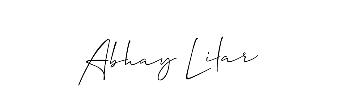 Also You can easily find your signature by using the search form. We will create Abhay Lilar name handwritten signature images for you free of cost using Allison_Script sign style. Abhay Lilar signature style 2 images and pictures png