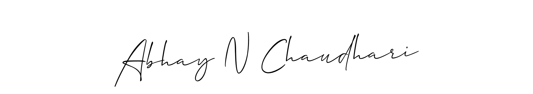 How to make Abhay N Chaudhari name signature. Use Allison_Script style for creating short signs online. This is the latest handwritten sign. Abhay N Chaudhari signature style 2 images and pictures png