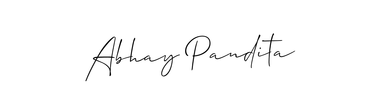 It looks lik you need a new signature style for name Abhay Pandita. Design unique handwritten (Allison_Script) signature with our free signature maker in just a few clicks. Abhay Pandita signature style 2 images and pictures png