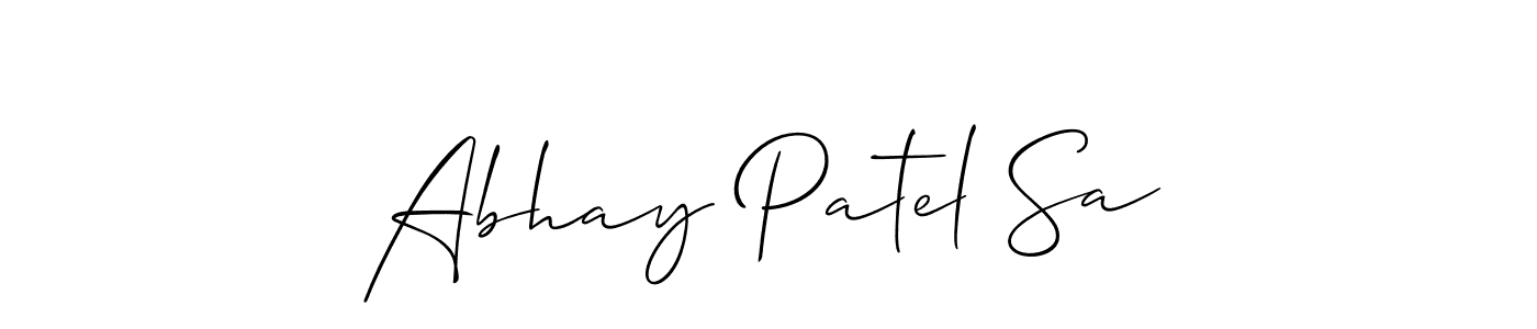 How to make Abhay Patel Sa name signature. Use Allison_Script style for creating short signs online. This is the latest handwritten sign. Abhay Patel Sa signature style 2 images and pictures png