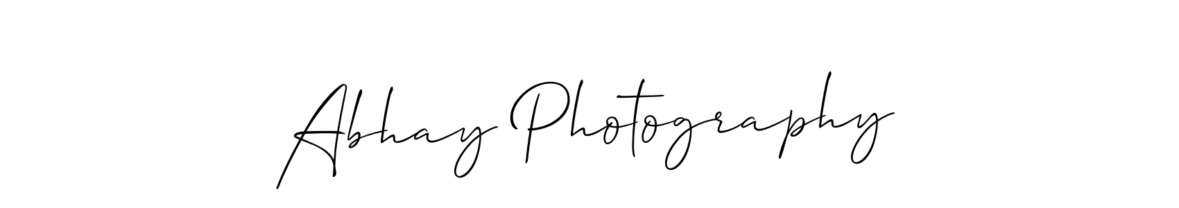 How to make Abhay Photography name signature. Use Allison_Script style for creating short signs online. This is the latest handwritten sign. Abhay Photography signature style 2 images and pictures png