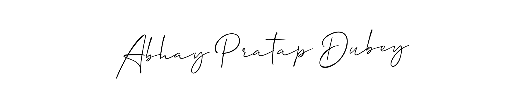 Design your own signature with our free online signature maker. With this signature software, you can create a handwritten (Allison_Script) signature for name Abhay Pratap Dubey. Abhay Pratap Dubey signature style 2 images and pictures png