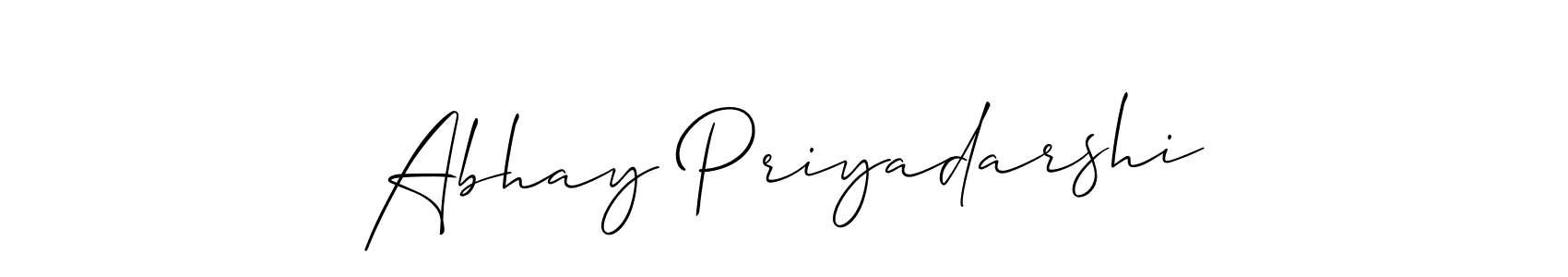 Allison_Script is a professional signature style that is perfect for those who want to add a touch of class to their signature. It is also a great choice for those who want to make their signature more unique. Get Abhay Priyadarshi name to fancy signature for free. Abhay Priyadarshi signature style 2 images and pictures png