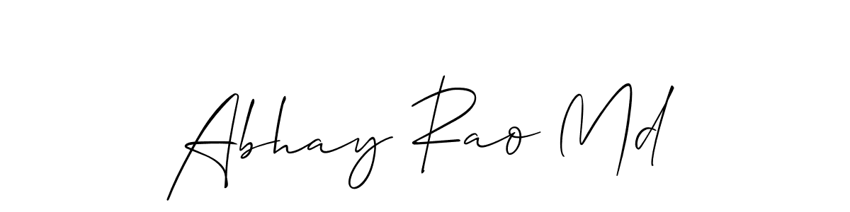 You should practise on your own different ways (Allison_Script) to write your name (Abhay Rao Md) in signature. don't let someone else do it for you. Abhay Rao Md signature style 2 images and pictures png