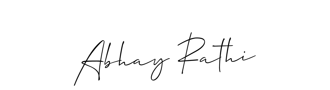 Make a short Abhay Rathi signature style. Manage your documents anywhere anytime using Allison_Script. Create and add eSignatures, submit forms, share and send files easily. Abhay Rathi signature style 2 images and pictures png